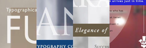 Micro-thumbnails of some of our self-promotion design work that appears in the tour.