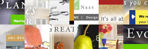 Micro-thumbnails of some of our web design work that appears in the tour.